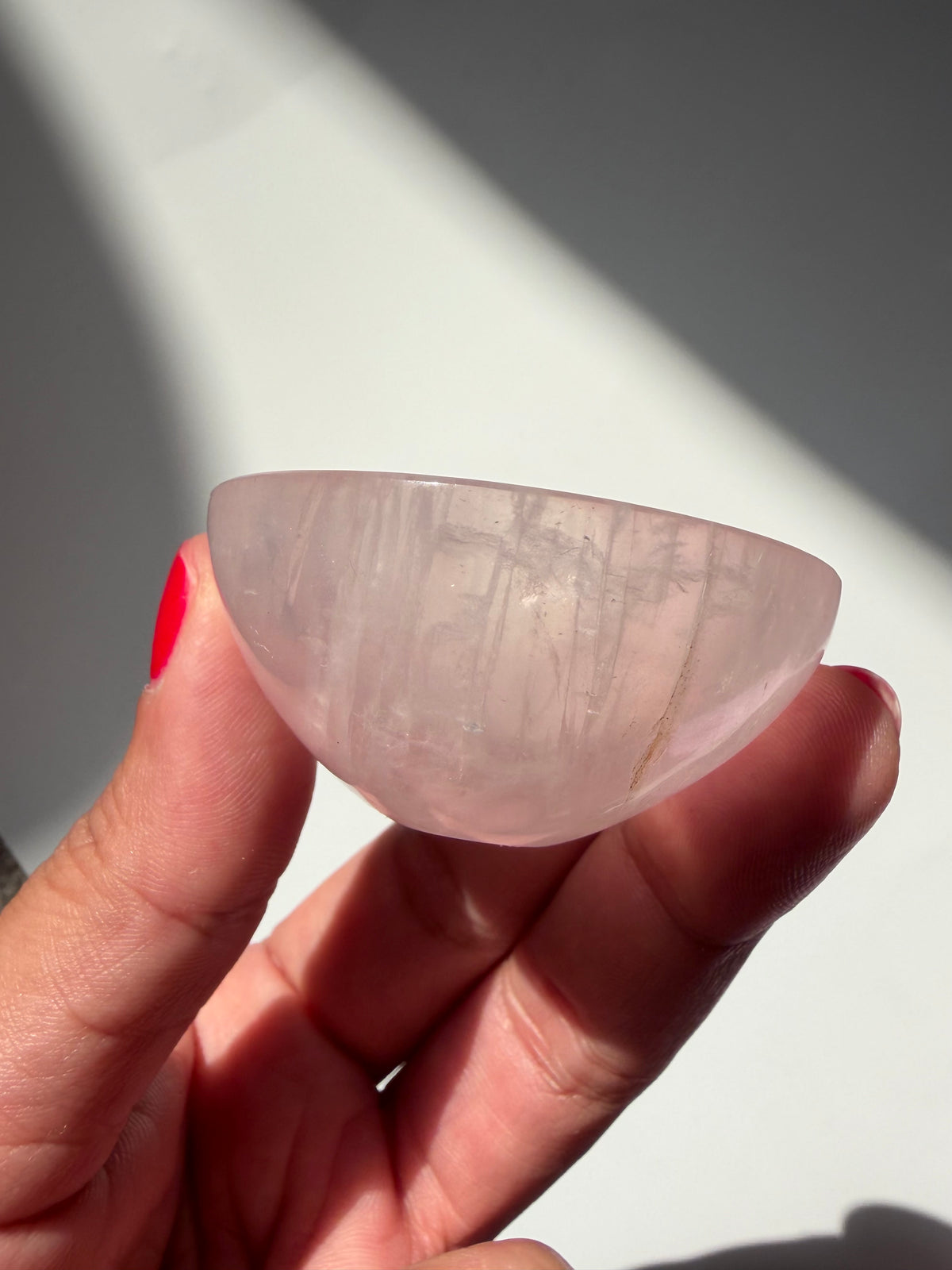 Gemmy Transparent Rose Quartz Bowl – Madagascar, a