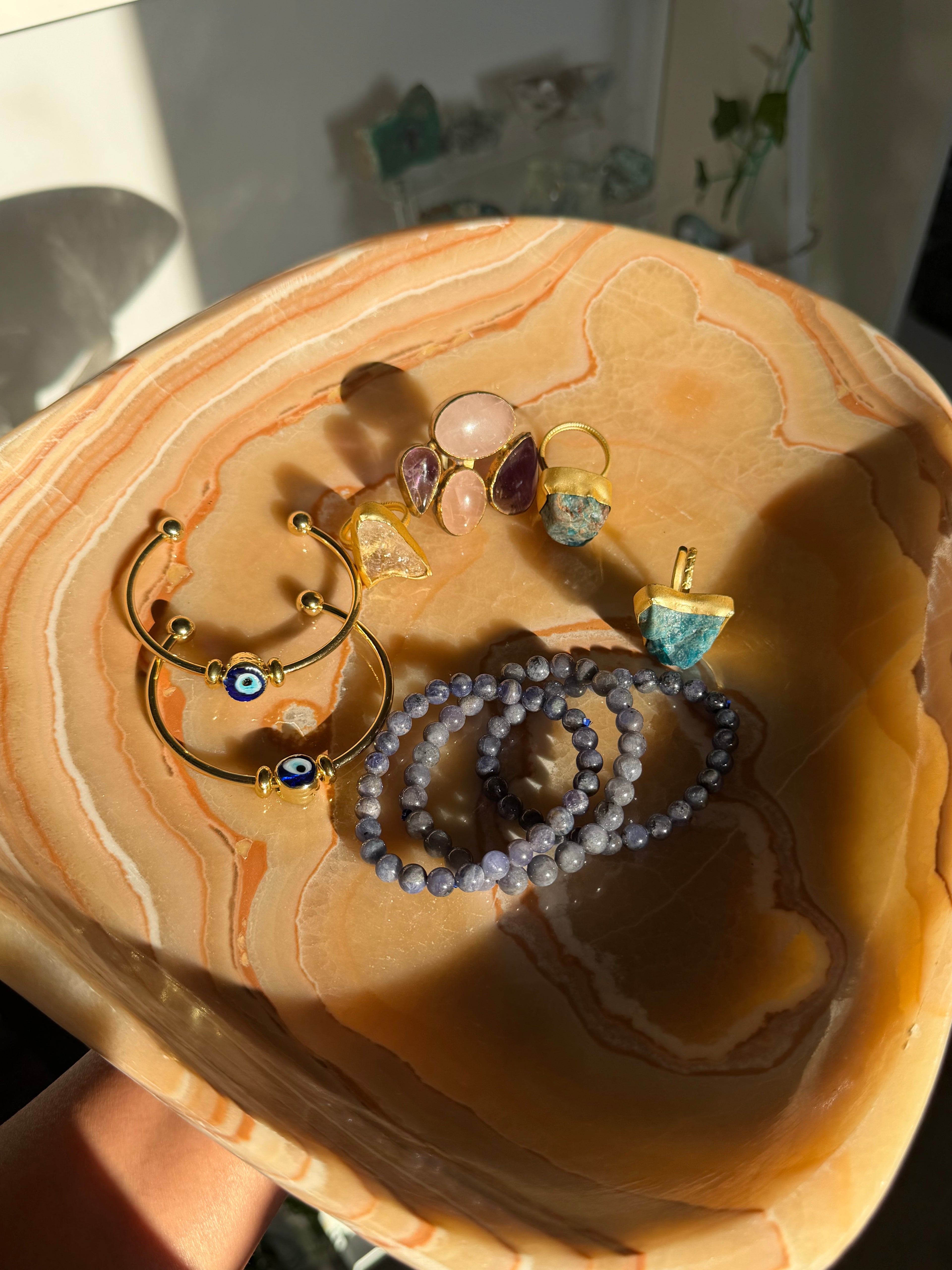 Large Moroccan Yellow Onyx Bowl | Hand Carved Natural Stone Centrepiece