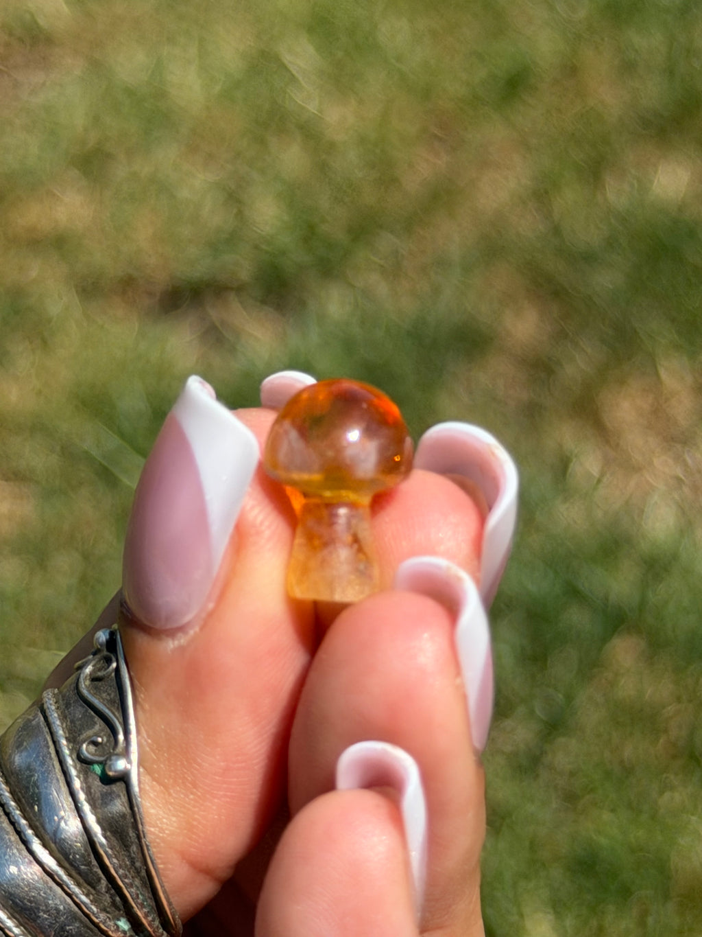 South African Honey Citrine Mini Mushroom Carving