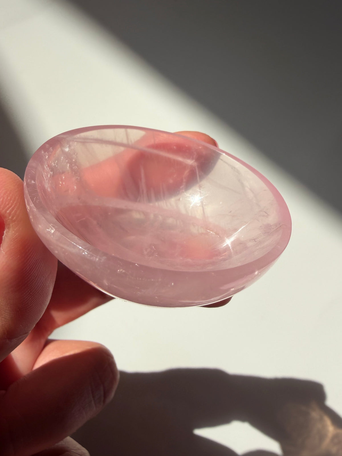 Gemmy Transparent Rose Quartz Bowl – Madagascar, b
