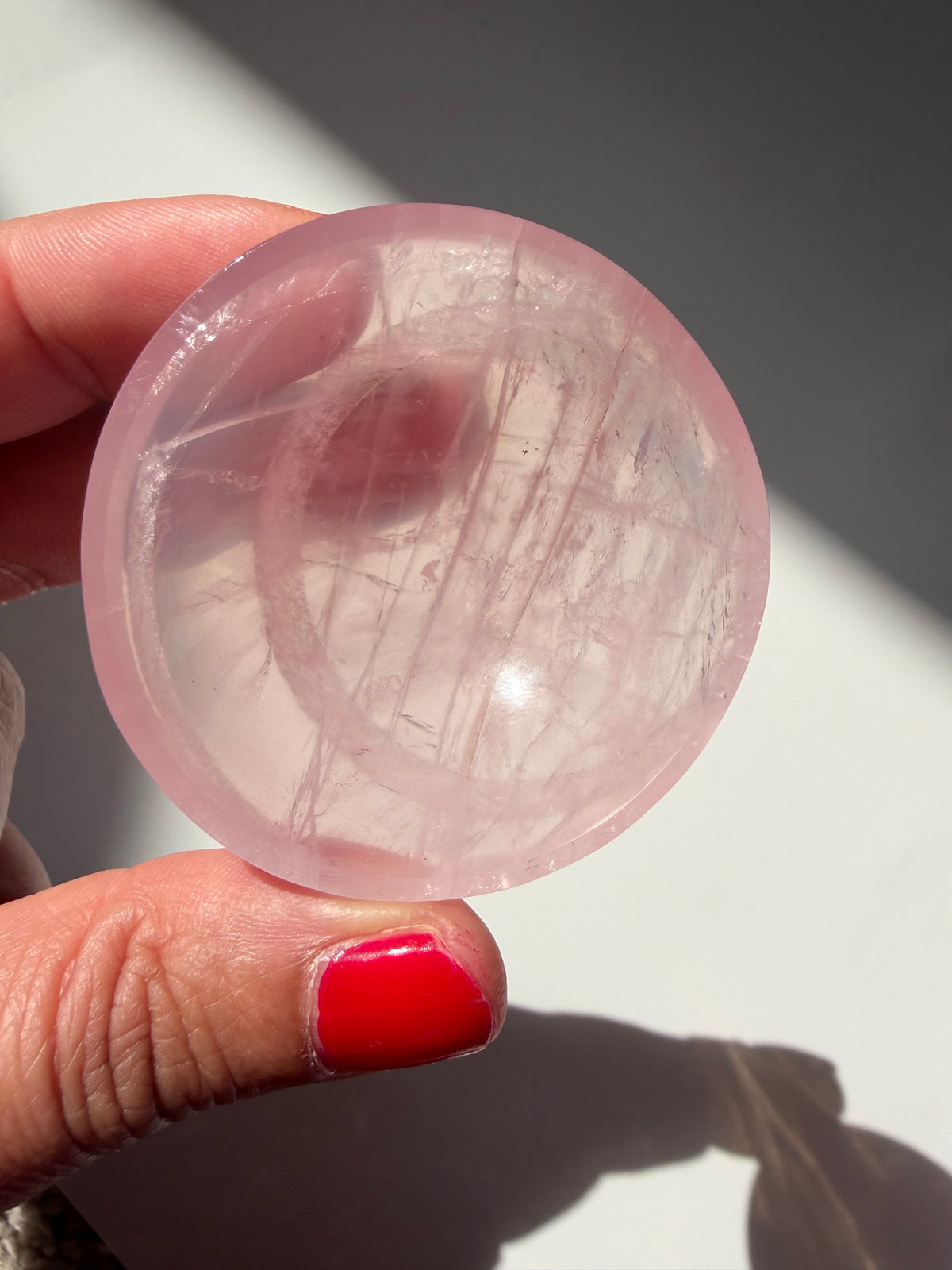 Gemmy Transparent Rose Quartz Bowl – Madagascar, b