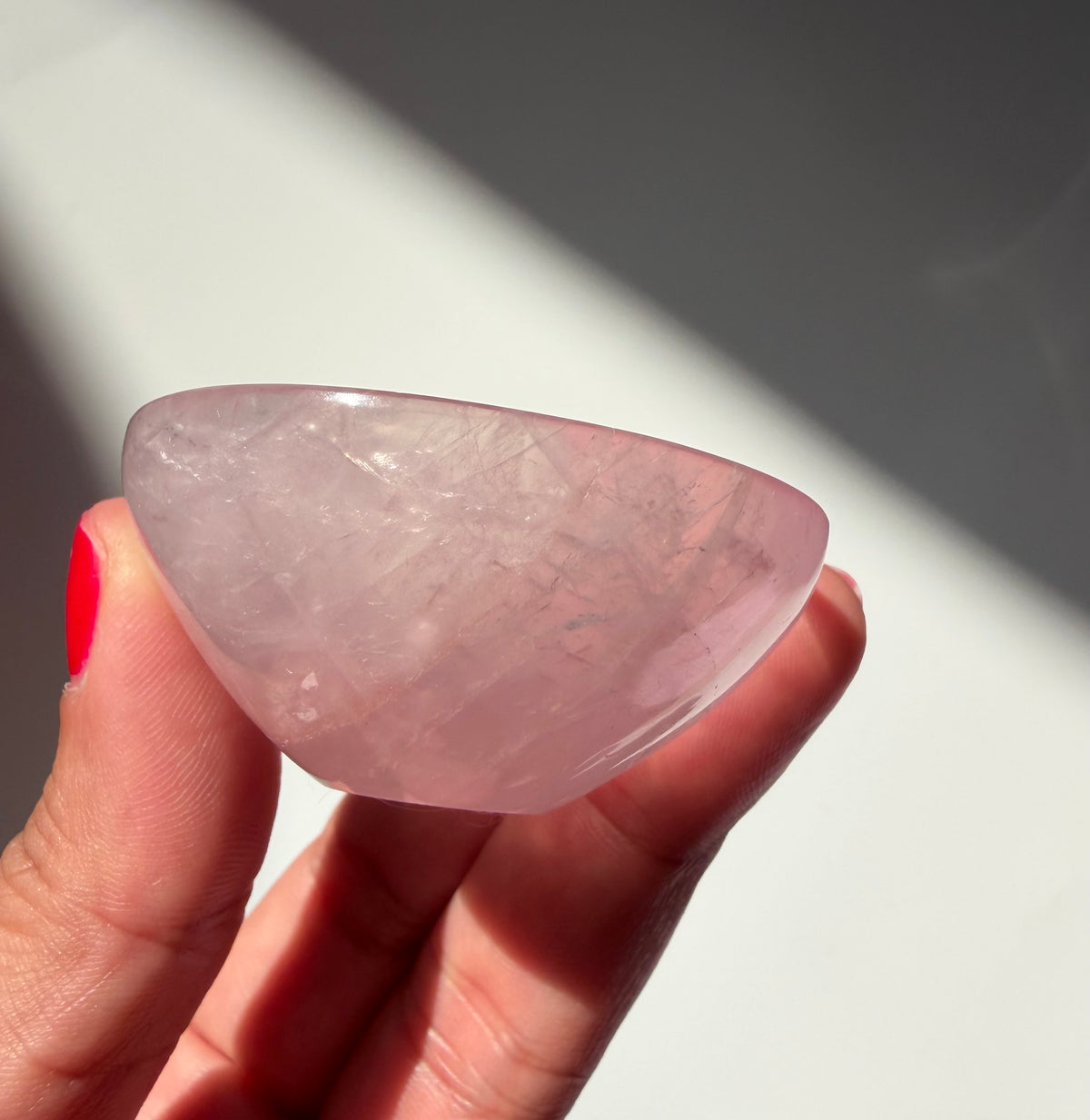 Gemmy Transparent Rose Quartz Bowl – Madagascar, b