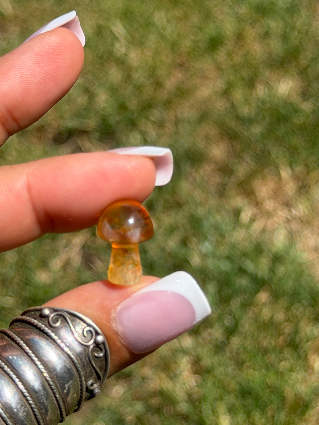 South African Honey Citrine Mini Mushroom Carving