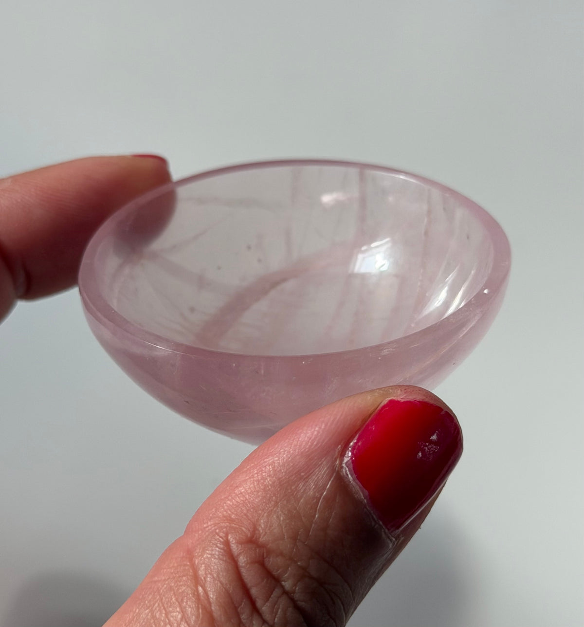 Gemmy Transparent Rose Quartz Bowl – Madagascar, b