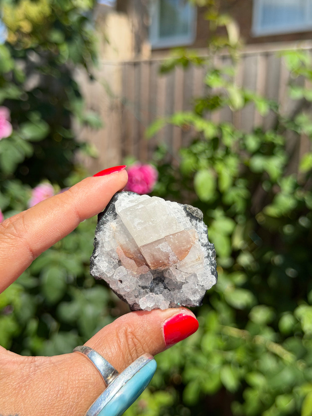 Amethyst with Red Calcite | Druzy Brazilian Crystal Cluster | Collector Specimen | Ametista do Sul | Display Crystal, I