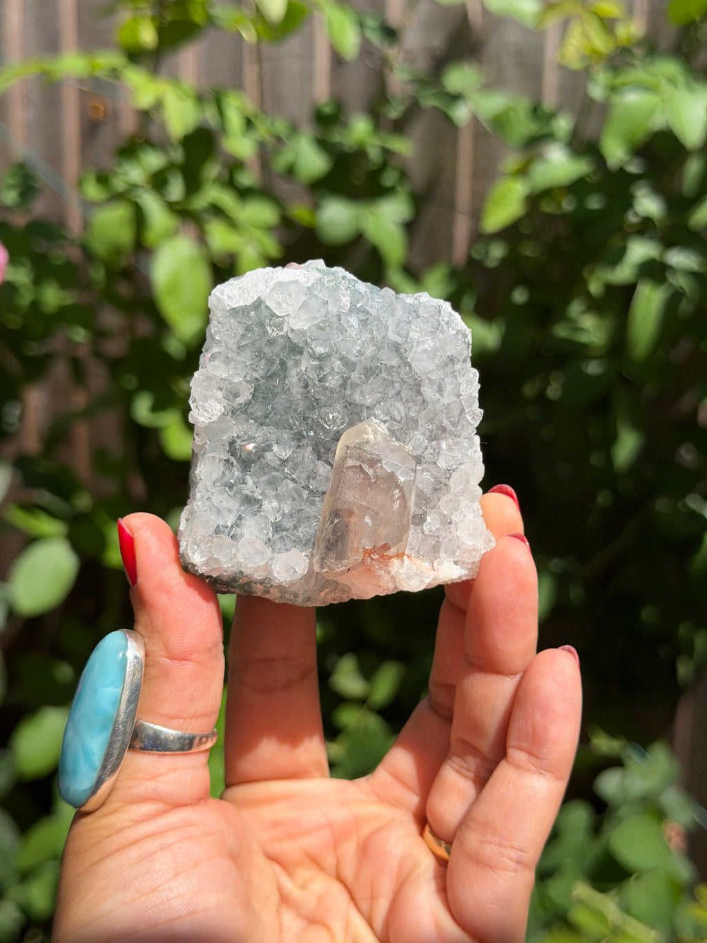 Rainbow Amethyst with Calcite & Moss Agate | 243g Standing Brazilian Crystal | Collector Specimen | Ametista do Sul Brazil, D