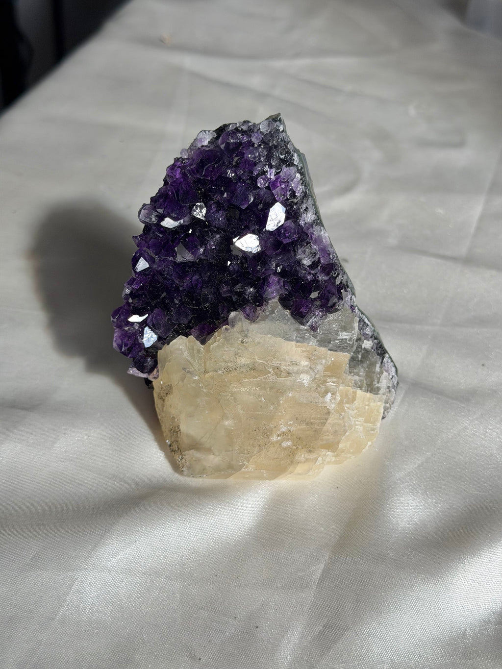 Dark Amethyst & Calcite Standing Mountain | Ametista do Sul, Brazil
