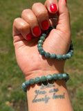 Blue Jade Faceted Bracelet 8mm | Natural Blue Jade Crystal Bracelet | Micro Cut Gemstone Stretch Bracelet | Calm, Wisdom & Prosperity