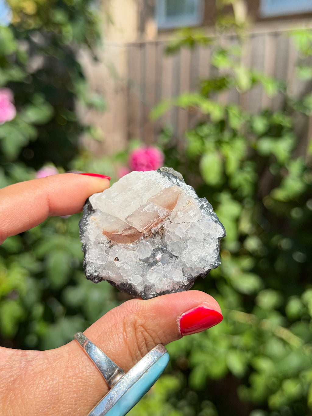 Amethyst with Red Calcite | Druzy Brazilian Crystal Cluster | Collector Specimen | Ametista do Sul | Display Crystal, I