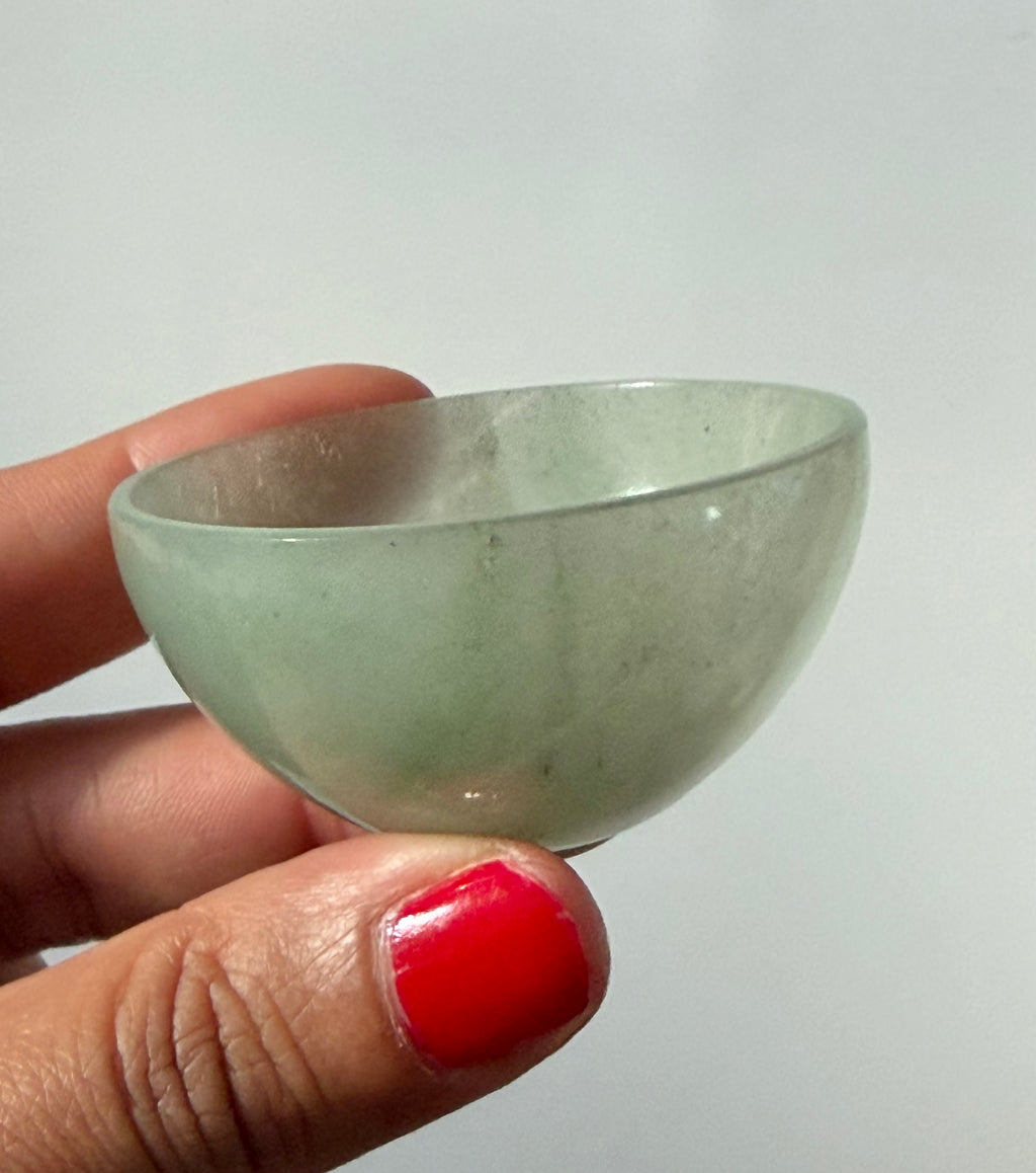 Green Jade Bowl – Hand Carved Indian Jade