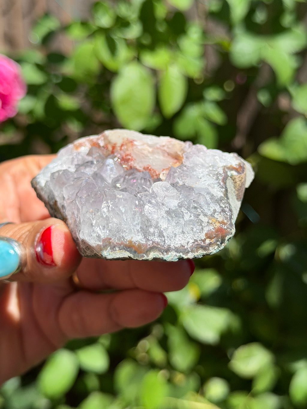 Standing Brazilian Amethyst with Calcite | Sparkly Collector Crystal Specimen | 195g, h