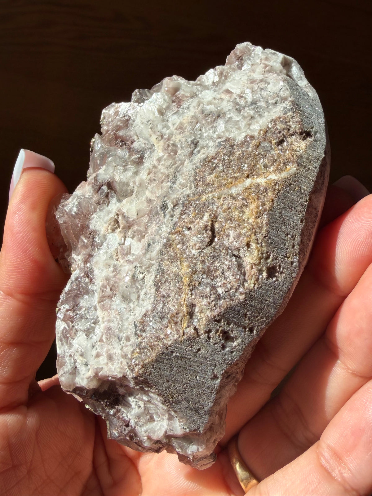 Rare Pink Benz Calcite with Pyrite from Inner Mongolia — 188g