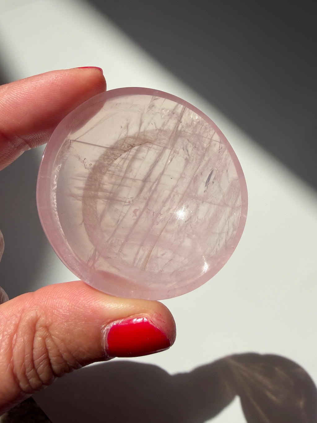 Gemmy Transparent Rose Quartz Bowl – Madagascar, b