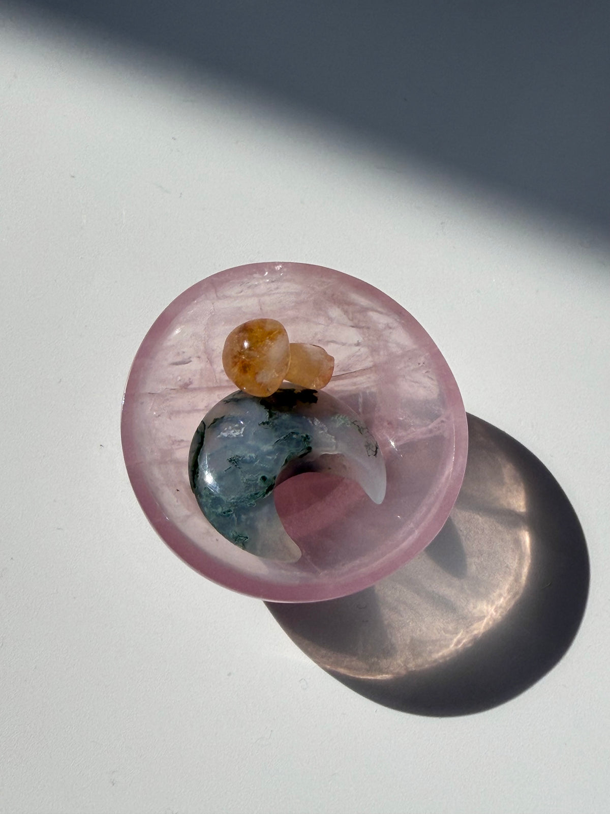 Gemmy Transparent Rose Quartz Bowl – Madagascar, b