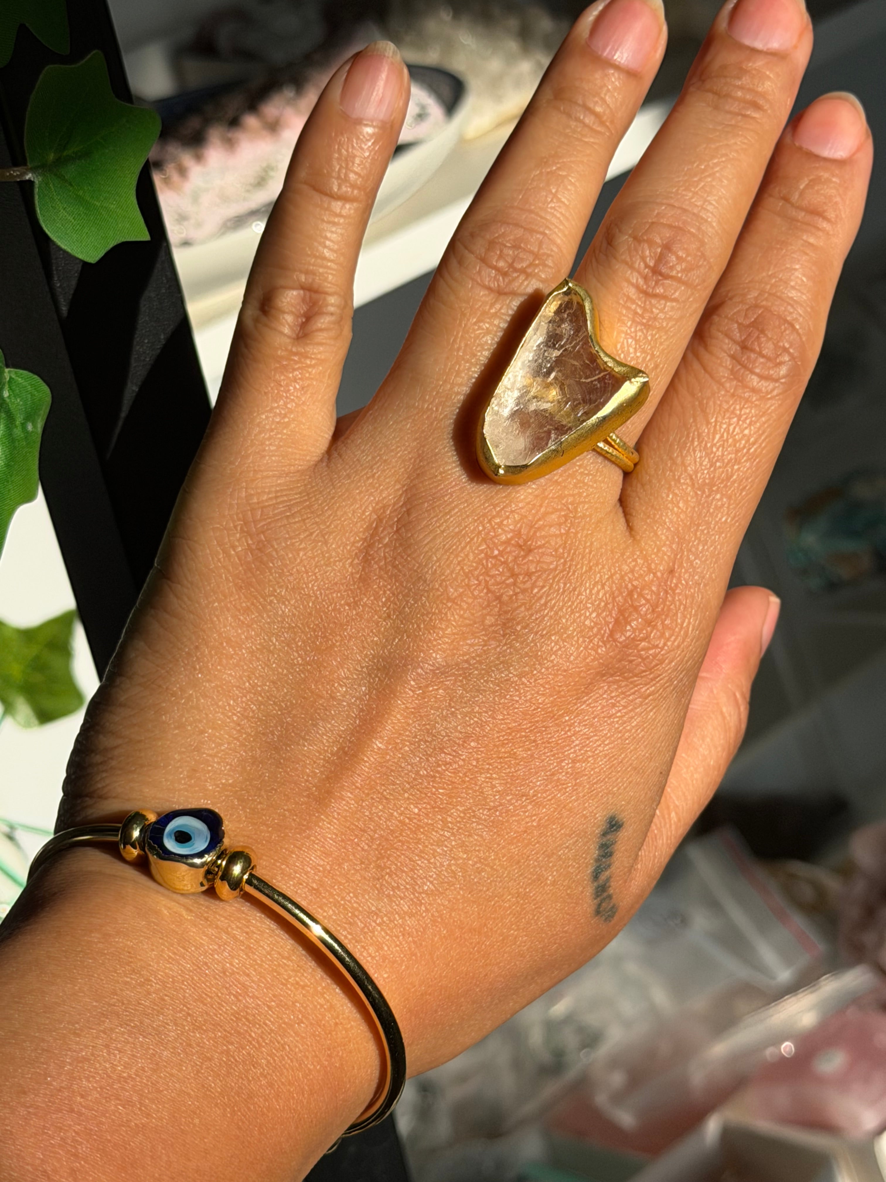 Gold Plated Adjustable Evil Eye Fidget Bracelet