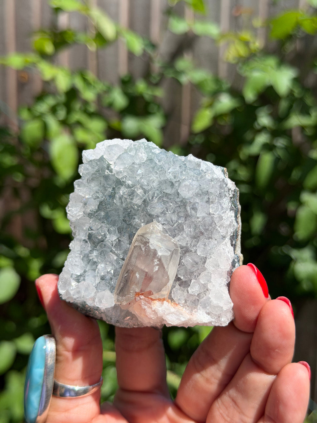 Rainbow Amethyst with Calcite & Moss Agate | 243g Standing Brazilian Crystal | Collector Specimen | Ametista do Sul Brazil, D