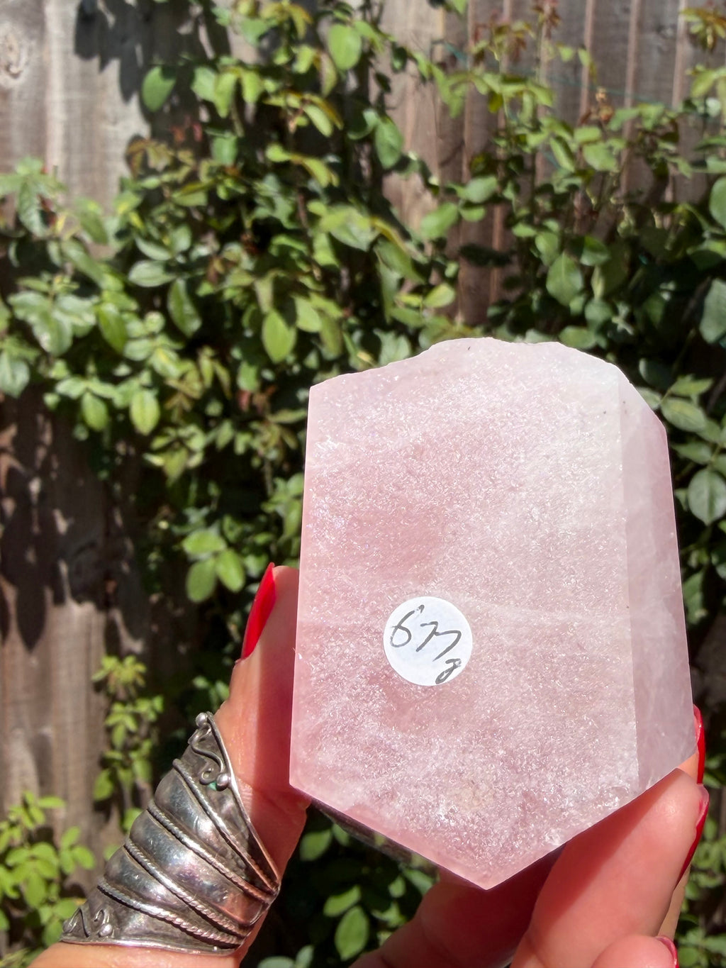Madagascar Rose Quartz Tower 687g | Vivid Pink Crystal Point with Natural Rainbows & Feather Patterns | Sainte Marie Gem Show
