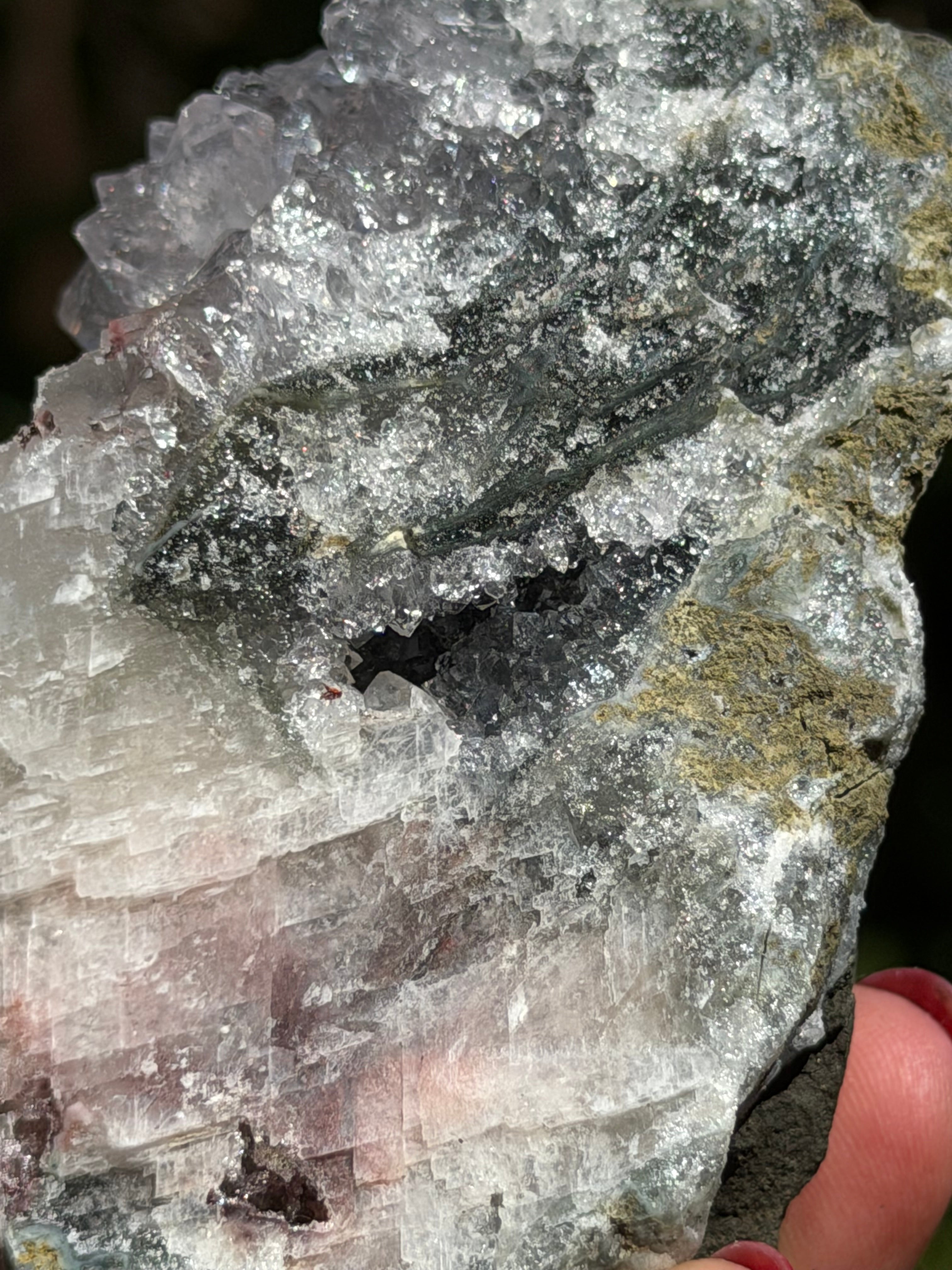 Standing Amethyst Flower with Calcite & Hematite | Brazilian Collector Specimen | 275g, D