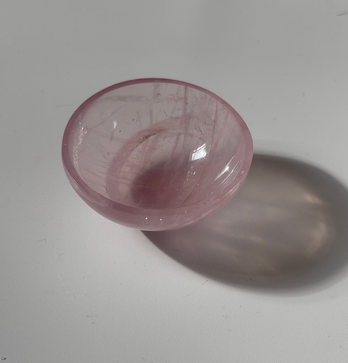 Gemmy Transparent Rose Quartz Bowl – Madagascar, b